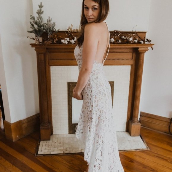 High-low white lace dress - Picture 10 of 13